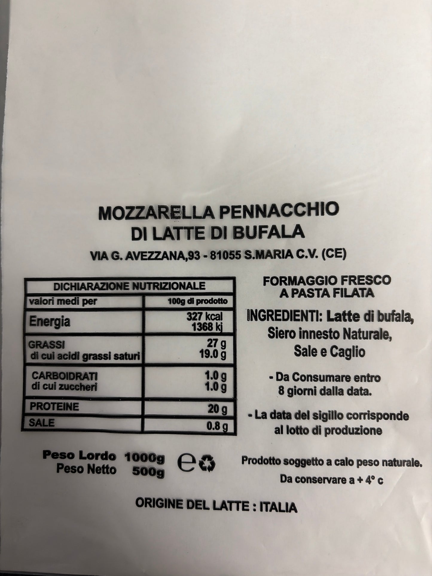 Bocconcini 100%di bufala da 50 gr