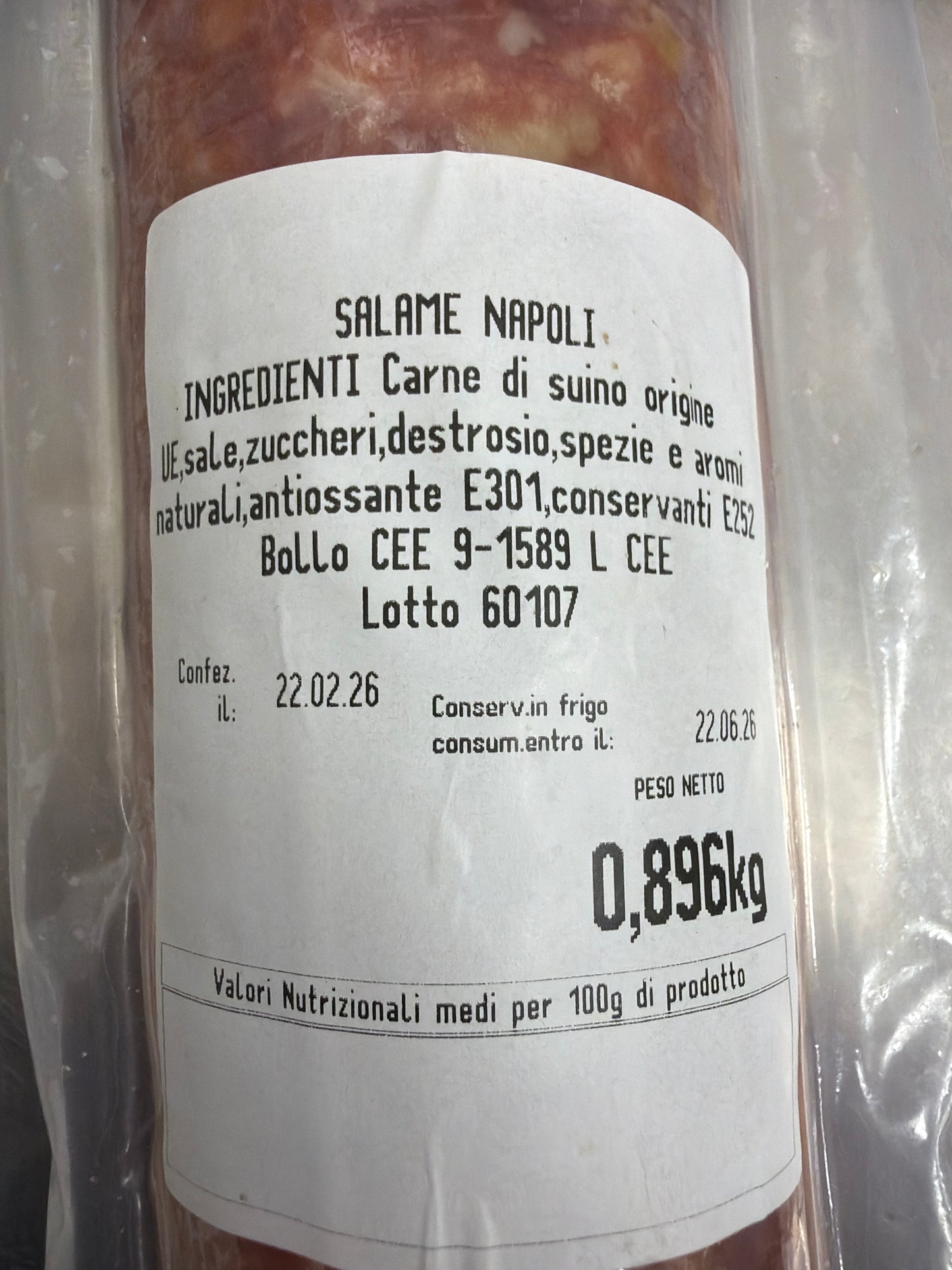 Salame Napoli trancio da 400gr