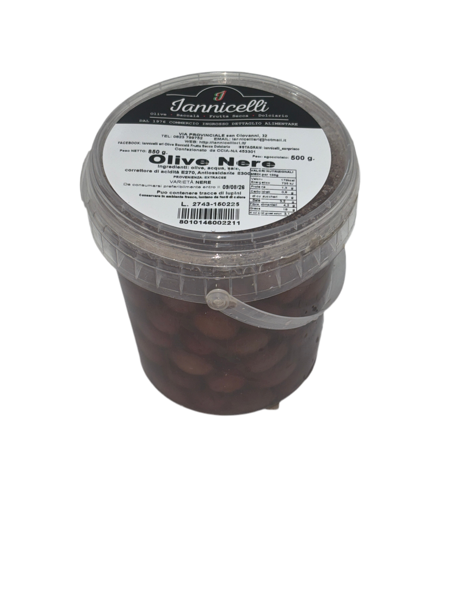 Olive Nere in Salamoia – Vasetto da 500 g | Specialità Mediterranea