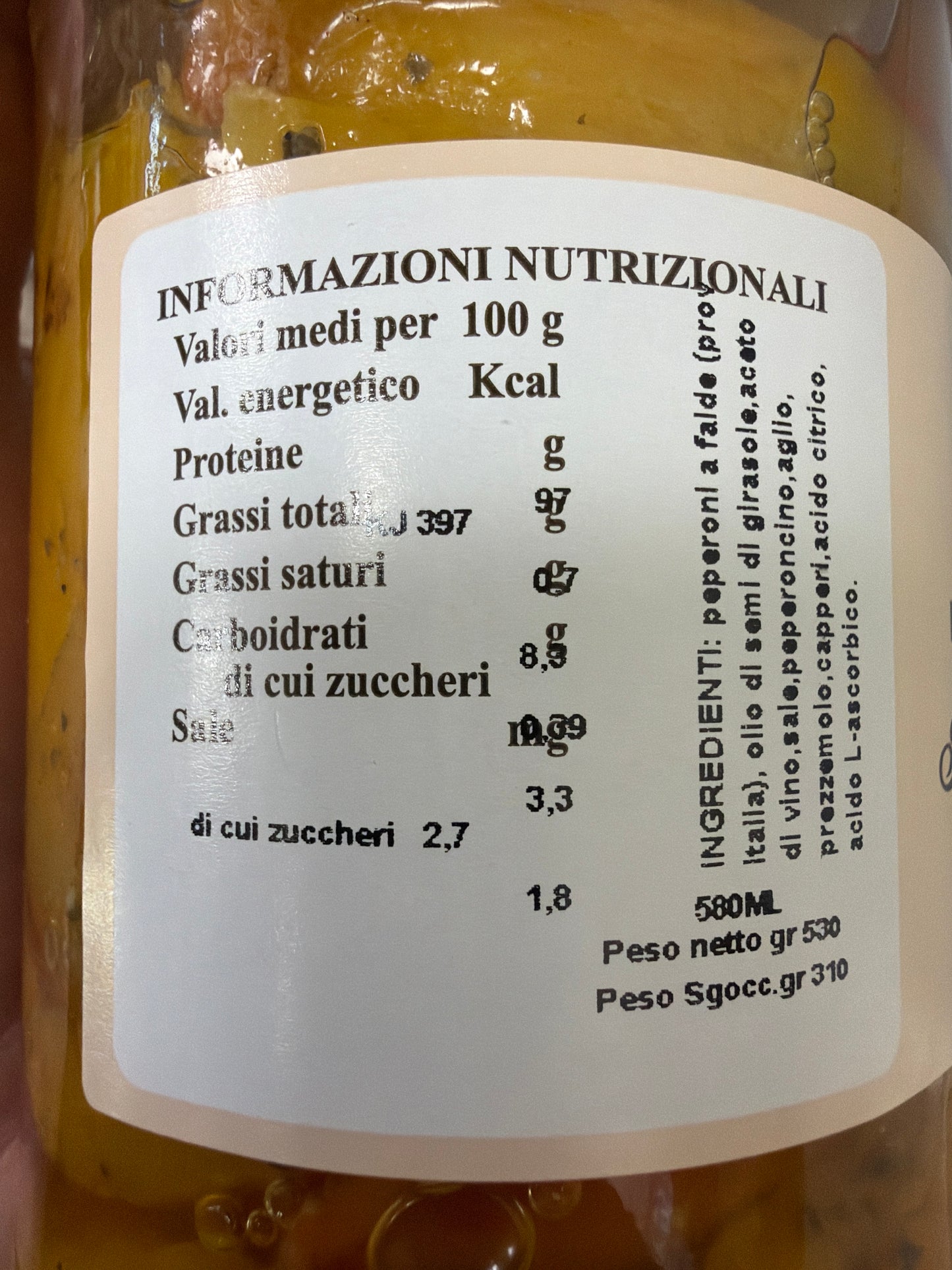 Peperoni alla brace sott’olio, vasetto da 580 g