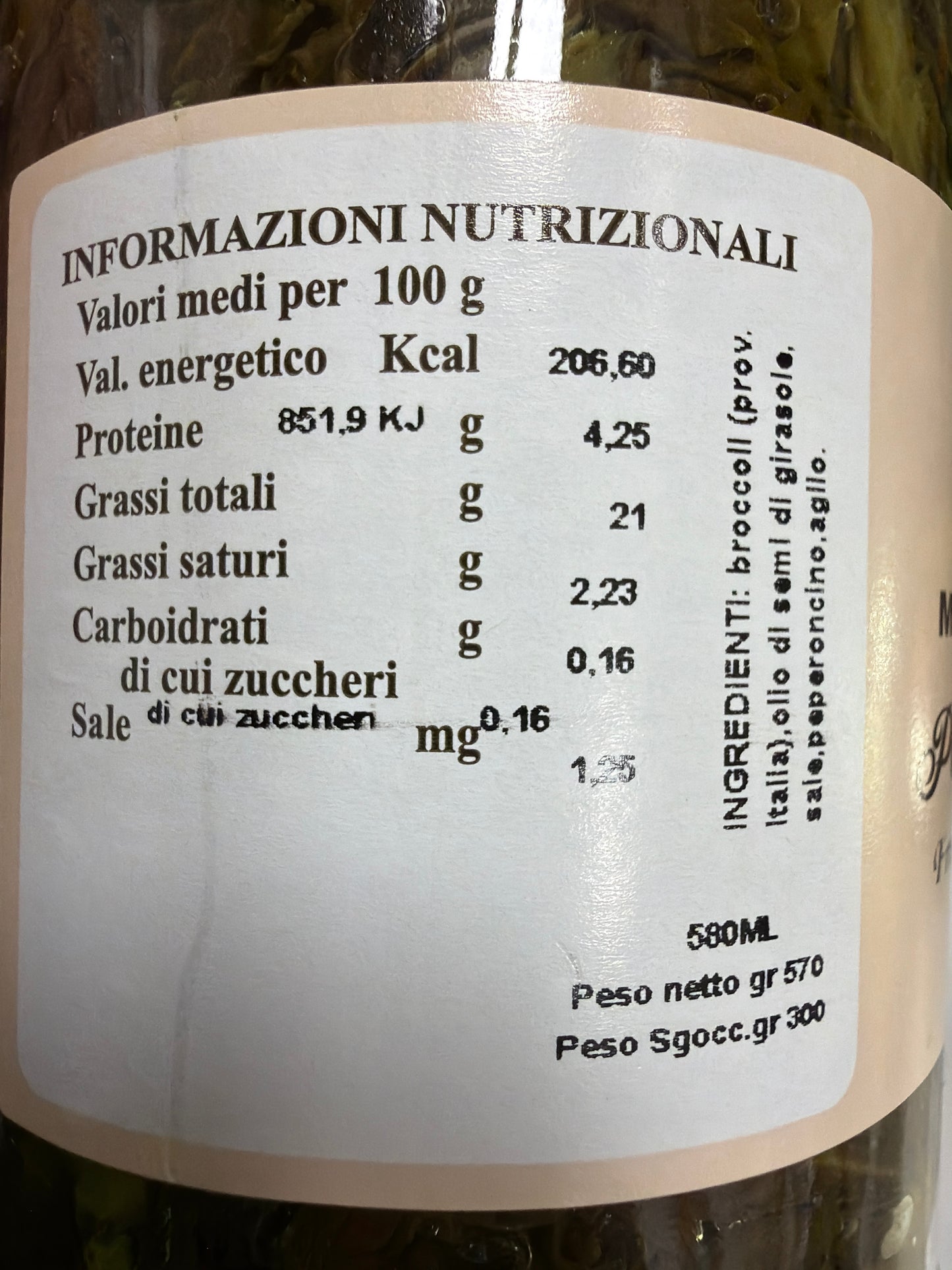 Friarielli sott’olio saltati in padella vasetto da 570 g