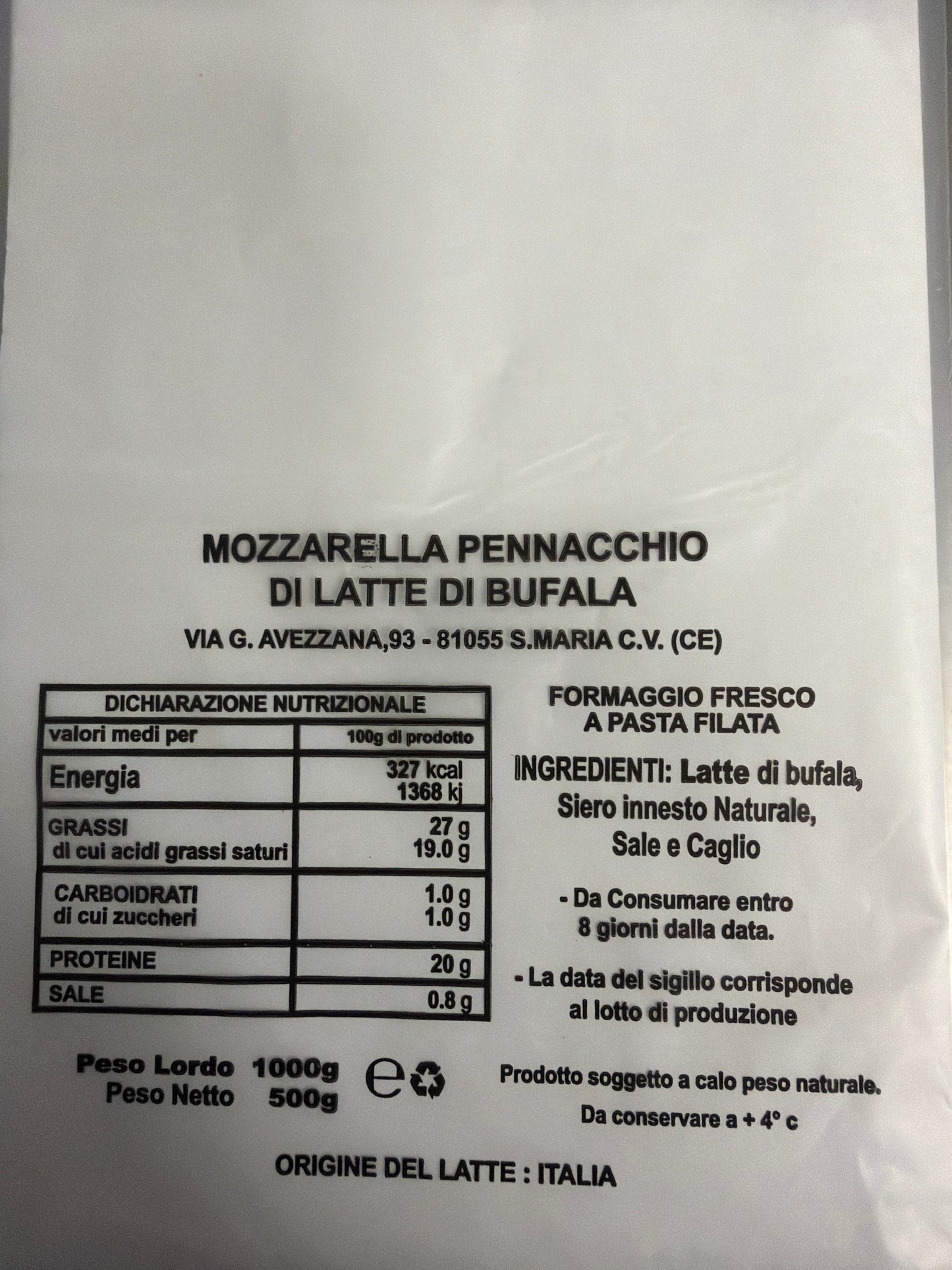 Zizza Mozzarella 100% latte di bufala a km/0