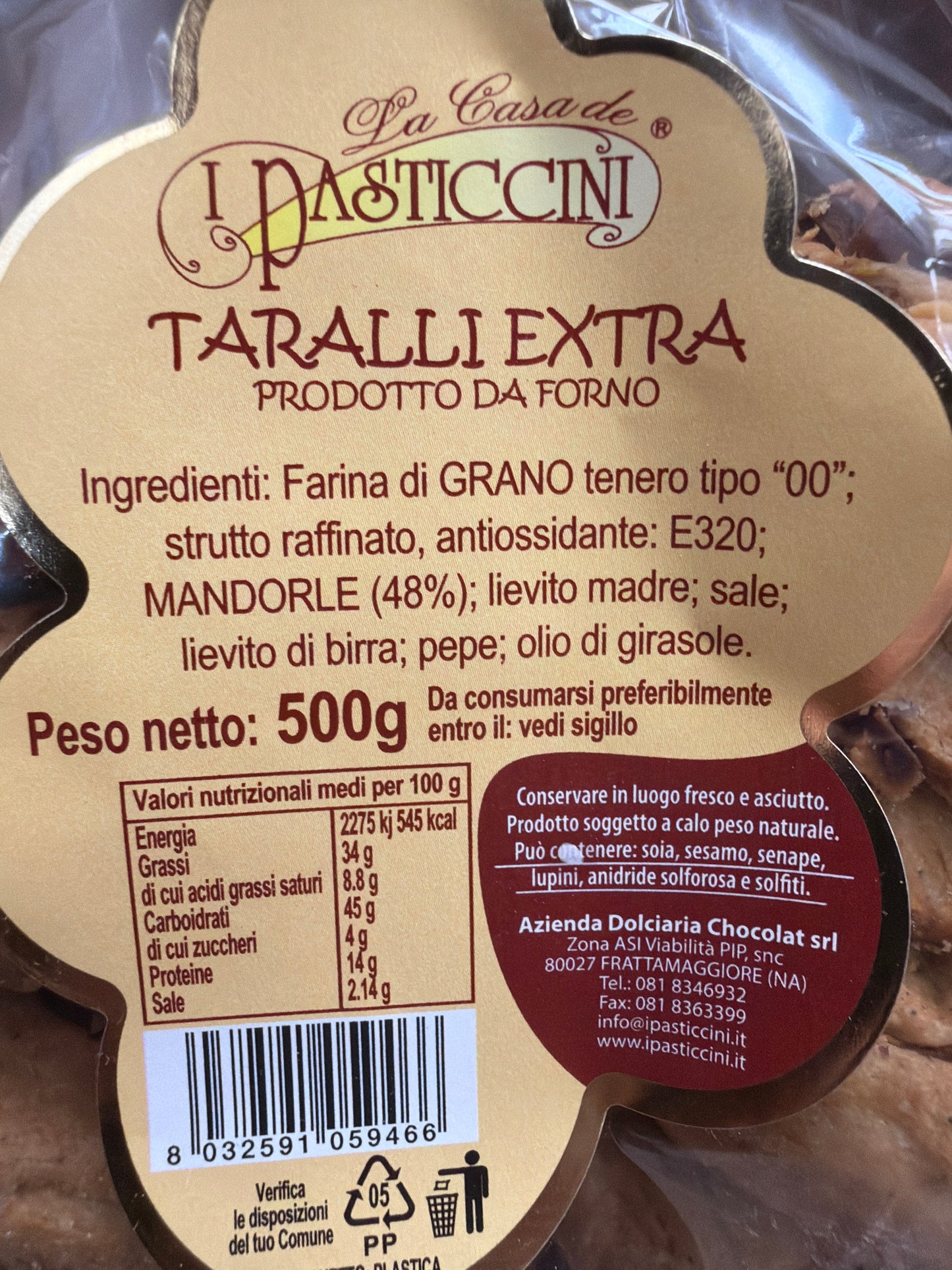 Taralli extra mandorlati da 500gr