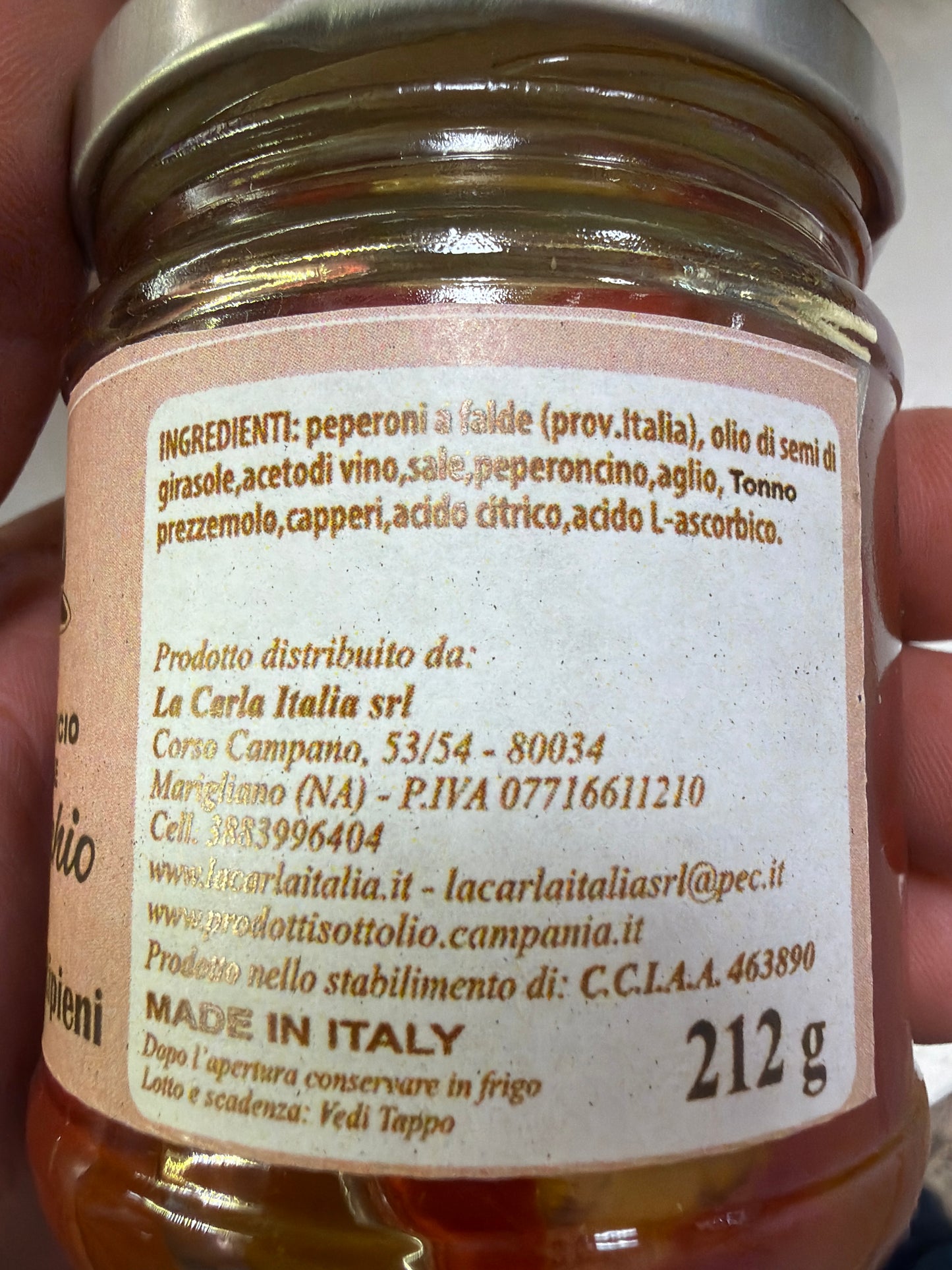 Papaccelle semi piccanti ripiene con tonno vasetto da 220 gr