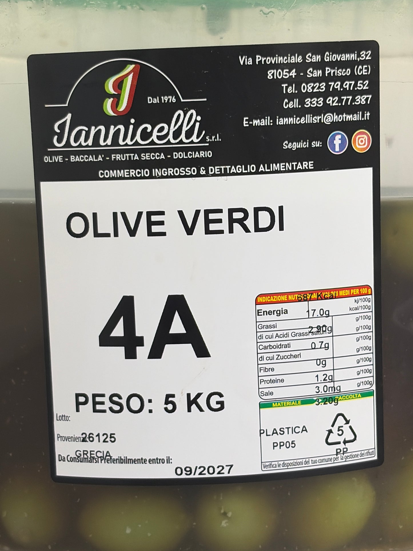 Olive bianche Giganti verdi greche da 500gr