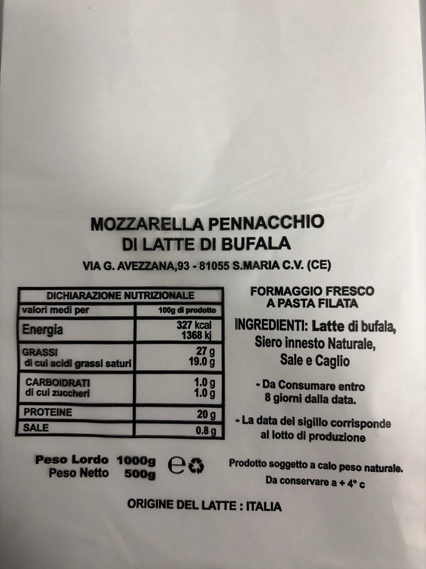 Trecce di latte di bufala