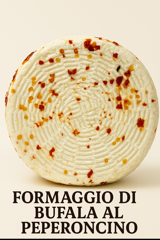 Primo Sale di Bufala al Peperoncino – Formaggio Fresco Artigianale | Trancio da 500 g