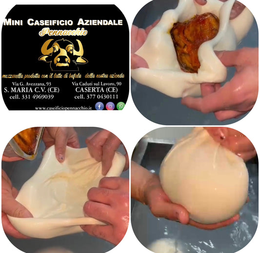 Parmigianella Mozzarella di latte di bufala farcita con Parmigiana di melanzane