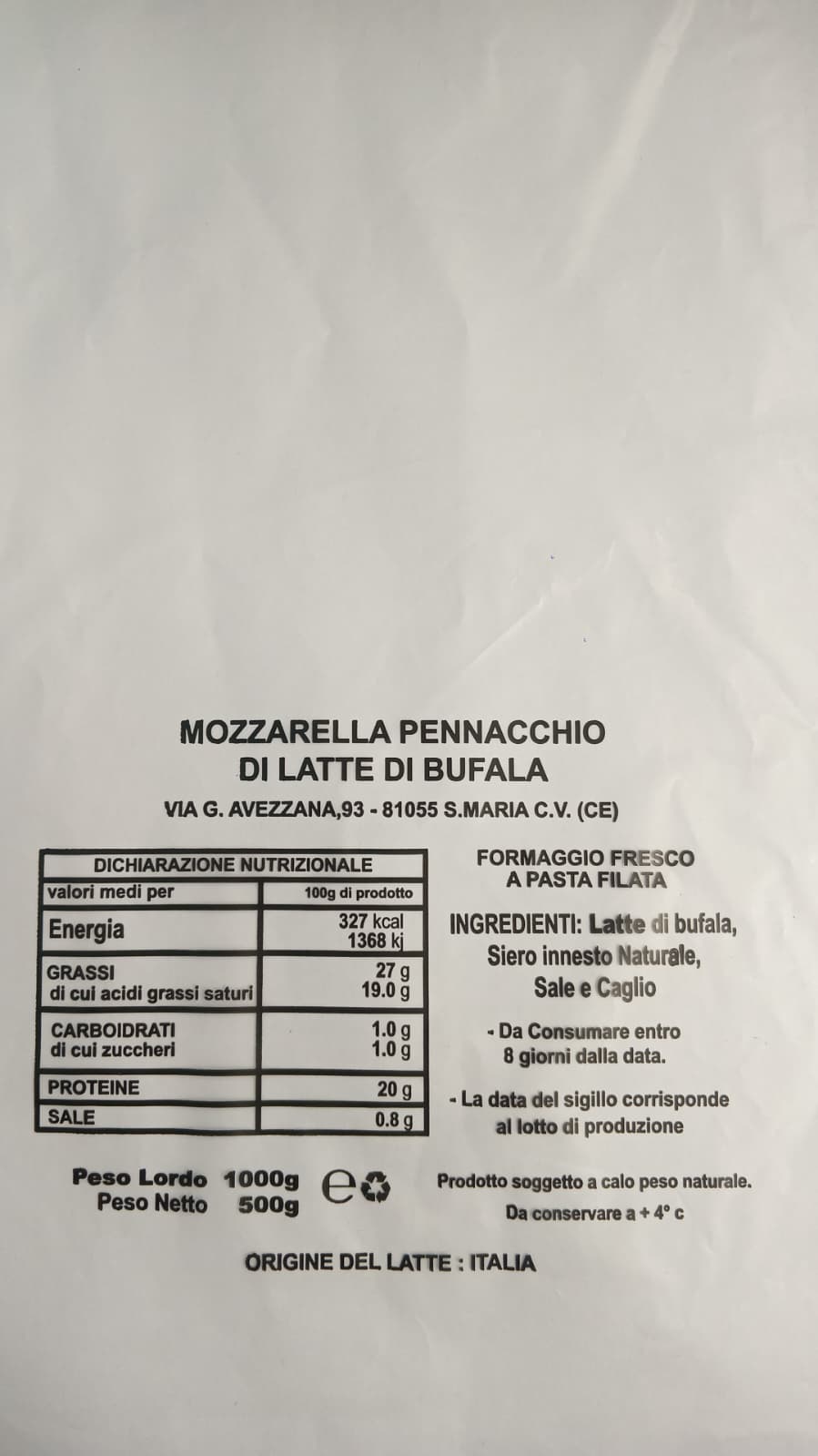 Provola 100% Latte di Bufala Affumicata