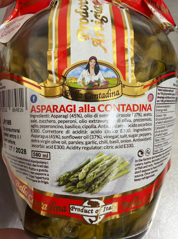 Asparagi sotto olio vasetto da 580ml