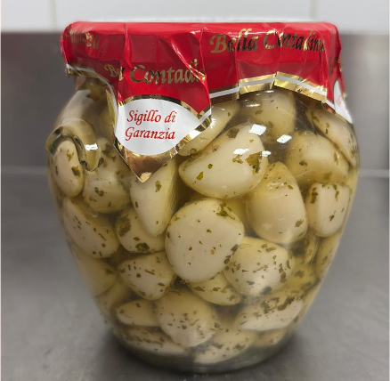 Aglio alle erbe sotto olio vasetto da 580 gr