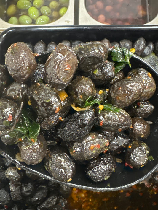 Olive Nere Infornate Giganti “Bella di Cerignola” – Confezione da 500 g | Snack Mediterraneo Gourmet